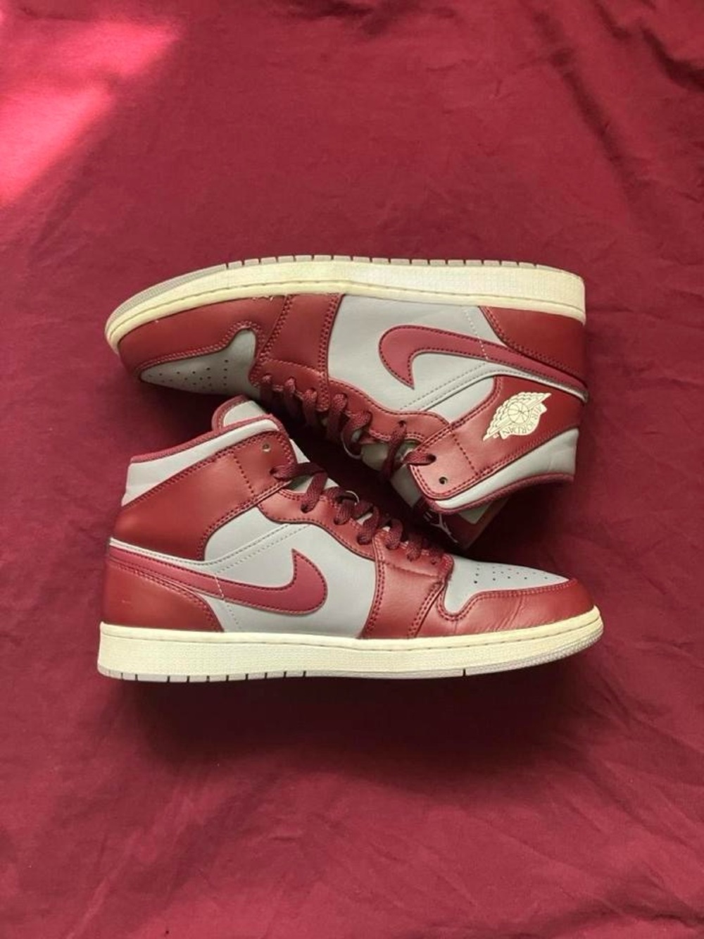 Jordan Men's High-Top Sneakers in Red and Gray